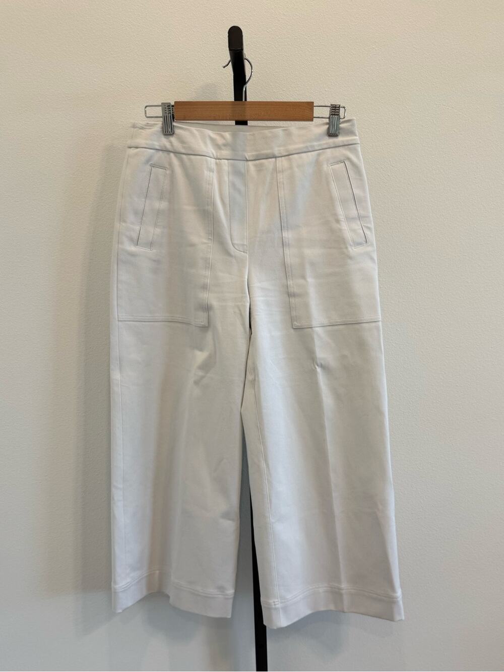 SPANX On the Go Wide Leg Crop Pant White Coastal Business Casual Staple Med